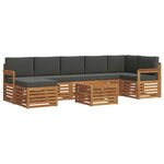 vidaXL Ensemble de canapés d'extérieur 8 pc Naturel et Anthracite