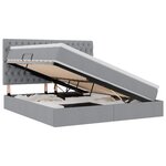 vidaXL Lit de rangement LED avec matelas Gris clair 180 x 200 cm Tissu