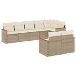 vidaXL Salon de jardin avec coussins 8 Pièces beige résine tressée