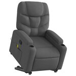 vidaXL Fauteuil de massage inclinable Gris foncé Tissu