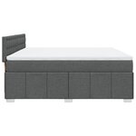 vidaXL Sommier à lattes de lit avec matelas Gris foncé 180x200cm Tissu