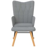vidaXL Chaise à bascule avec tabouret Gris clair Tissu