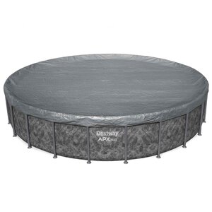 Bestway Couverture de piscine Ø6 71 m Rond Polyester Gris