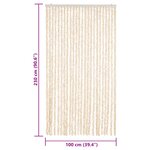 vidaXL Rideau anti-mouches beige et blanc 100x230 cm chenille