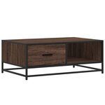 vidaXL Table basse chêne marron 90x57x35 cm bois d'ingénierie et métal