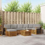 vidaXL Ensemble de canapés d'extérieur 8 Pièces Gris Naturel et Clair