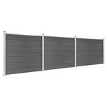 vidaXL Ensemble de panneau de clôture WPC 526x146 cm Noir