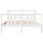 vidaXL Cadre de lit avec tête de lit blanc 150x200 cm bois pin massif