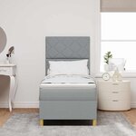 vidaXL Lit à ressort LED avec matelas Gris clair 80 x 200 cm tissu