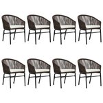 vidaXL Ensemble à manger de jardin 9 Pièces Marron