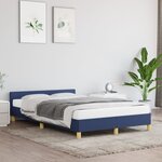 vidaXL Cadre de lit avec tête de lit Bleu 120x200 cm Tissu