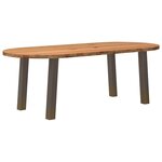 vidaXL Table à manger 220x100x74 cm bois de chêne massif ovale