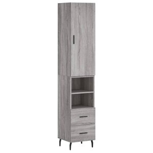vidaXL Buffet haut Sonoma gris 34 5x34x180 cm Bois d'ingénierie