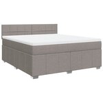 vidaXL Sommier à lattes de lit avec matelas Taupe 180x200 cm Tissu