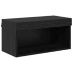 vidaXL Meuble TV avec des lumières à LED 8 Pièces Chêne noir Verre