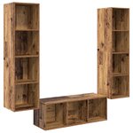 vidaXL Ensemble de meubles TV 3 Pièces Bois ancien 37 x 37 x 142.5 cm