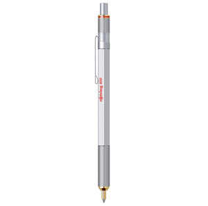 rOtring 800 Stylo bille  Argent chromé  recharge noire pointe moyenne