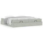 vidaXL Cadre de lit Gris clair 200 x 200 cm Velours