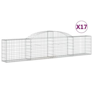vidaXL Paniers à gabions arqués 17 Pièces 300x30x60/80 cm Fer galvanisé