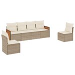vidaXL Salon de jardin avec coussins 6 Pièces beige résine tressée