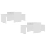vidaXL Ensemble de tables basses Blanc 100x48x40 cm bois d’ingénierie