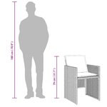 vidaXL Ensemble à manger de jardin et coussins 13 Pièces gris clair rotin