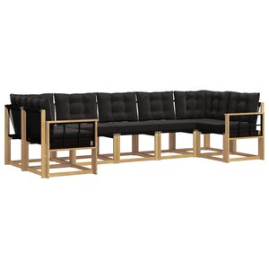 vidaXL Ensemble de canapés d'extérieur 7 Pièces Blanc et noir
