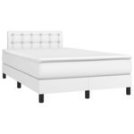 vidaXL Sommier à lattes de lit avec matelas Blanc 120x200cm Similicuir
