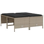 vidaXL Salon de jardin 5 Pièces avec coussins gris clair résine tressée