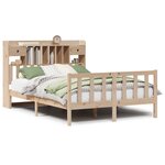 vidaXL Lit bibliothèque sans matelas 140x200 cm bois massif de pin