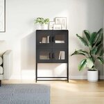 vidaXL Buffet haut noir 68x39x107 cm acier