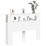 vidaXL Tête de lit à LED blanc 140x18 5x103 5 cm bois d'ingénierie