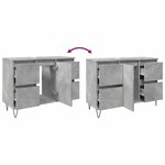 vidaXL Armoire salle de bain gris béton 80x33x60cm bois d'ingénierie