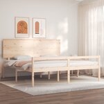 vidaXL Lit pour personne âgée et tête de lit 200x200 cm bois massif