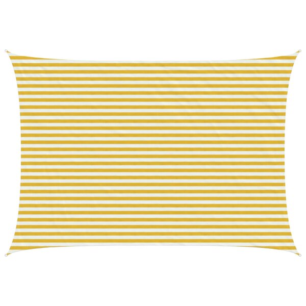 vidaXL Voile d'ombre 3 5 x 5 m HDPE Rectangulaire Jaune et blanc