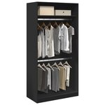 vidaXL Garde-robe Noir 100x50x200 cm Aggloméré