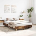 vidaXL Cadre de lit sans matelas vieux bois 135x190 cm bois ingénierie