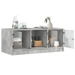 vidaXL Table basse avec portes en verre gris béton 102x50x42 cm