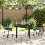 vidaXL Ensemble de salle à manger pour jardin 3 Pièces Noir Poly rotin