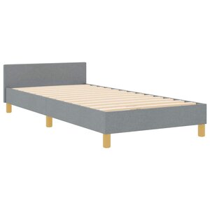 vidaXL Cadre de lit avec tête de lit Gris clair 90 x 200 cm tissu