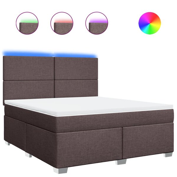 vidaXL Sommier à lattes de lit avec matelas Marron foncé 180x200 cm
