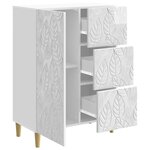 vidaXL Buffet Blanc brillant 66 x 34 5 x 90 cm Bois d'ingénierie