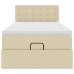 vidaXL Cadre de lit ottoman avec matelas crème 80x200 cm tissu