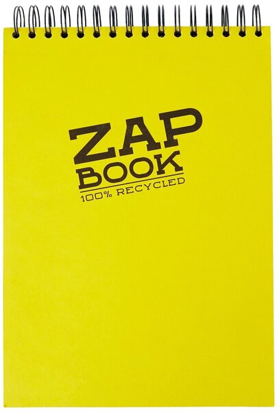 Zap book bloc d'esquisse recyclé spiralé A4 uni 80g 160 f couv aléatoire CLAIREFONTAINE