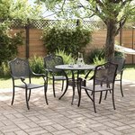vidaXL Ensemble de salle à manger pour jardin 5 Pièces Noir Aluminium
