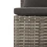 vidaXL Salon de jardin 4 Pièces avec coussins Gris Résine tressée