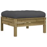 vidaXL Salon de jardin 6 Pièces avec coussins bois de pin imprégné