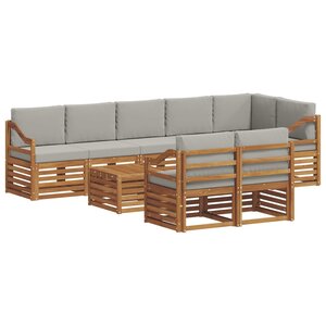 vidaXL Ensembles de canapés avec coussin 9 Pièces Gris Naturel et Clair