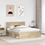 vidaXL Cadre de lit Chêne Sonoma 150 x 200 cm Pin massif