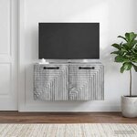 vidaXL Meuble TV mural Sonoma gris 59 5 x 31 x 30 cm Bois d'ingénierie